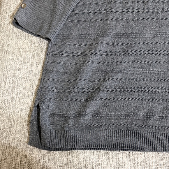 Apt. 9 Charcoal Gray Textured Knit Sweater XL Lightweight Minimalist Workwear - Picture 6 of 15